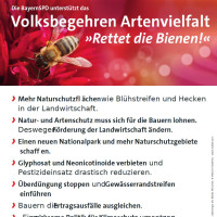 Plakat zum Volksbegehren Artenvielfalt